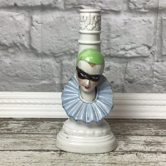 Antique Other - Vintage Pierrot Arlequin French clown light base